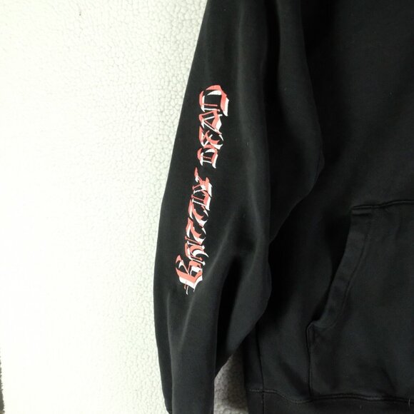 Grizzly Walking Dead Hoodie Womens Medium Black Skull & Roses Graphic Sweatshirt - Picture 5 of 11